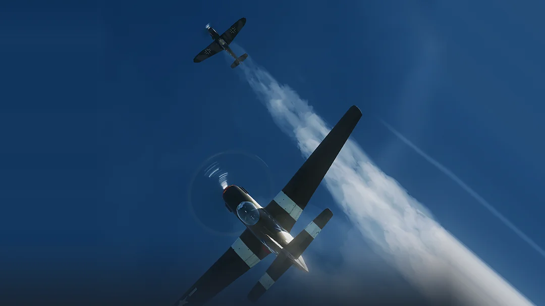 Nothing Left — P-51 Mustang and Bf 109 in a vertical climb